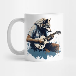 Wolf Playing Guitar Mug